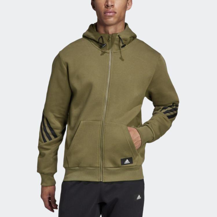 Adidas Future Icons Warm Comfortable Hooded Jacket Men Jacket Olive-Green H21553