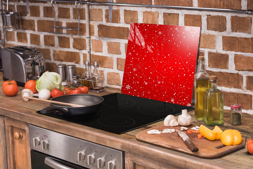 SZKLANA PŁYTA OCHRONNA NA KUCHENKĘ 50x52 CZERWONA
