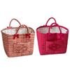 Fabric Storage Baskets with Handles Boho Tote Organizer Large Capacity Collapsible Laundry Hamper for Daily Travel Work