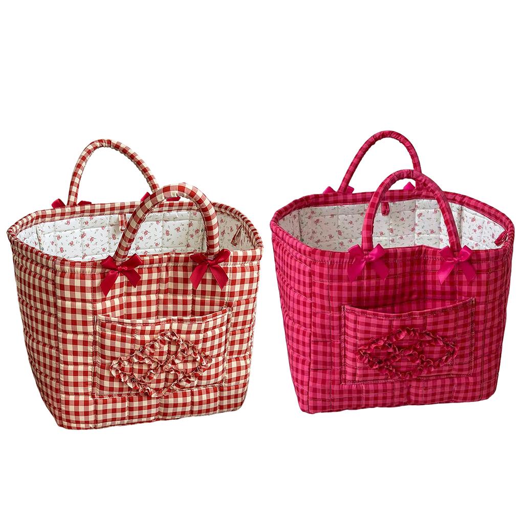 Fabric Storage Baskets with Handles Boho Tote Organizer Large Capacity Collapsible Laundry Hamper for Daily Travel Work