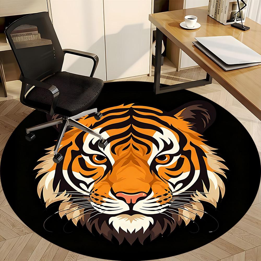 1pc Tiger Face Chair Carpet for Office, Non-slip, Soft and Durable Leisure Rug, Perfect for Office, Living Room Yy251103159