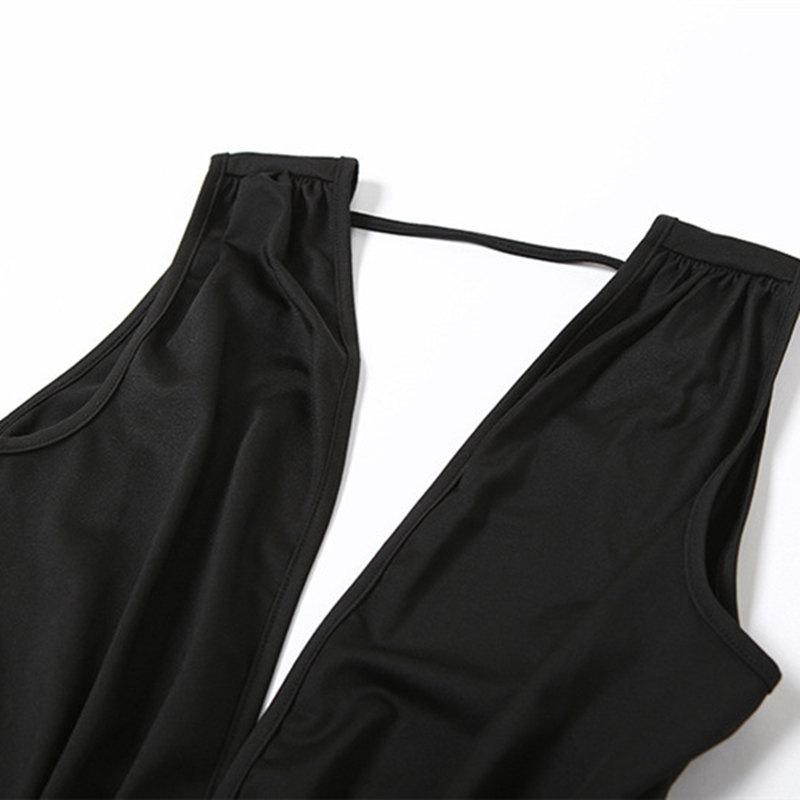 Women Elegant Summer Sleeveless Sexy Deep V-Neck Ruched Slit Maxi Dress