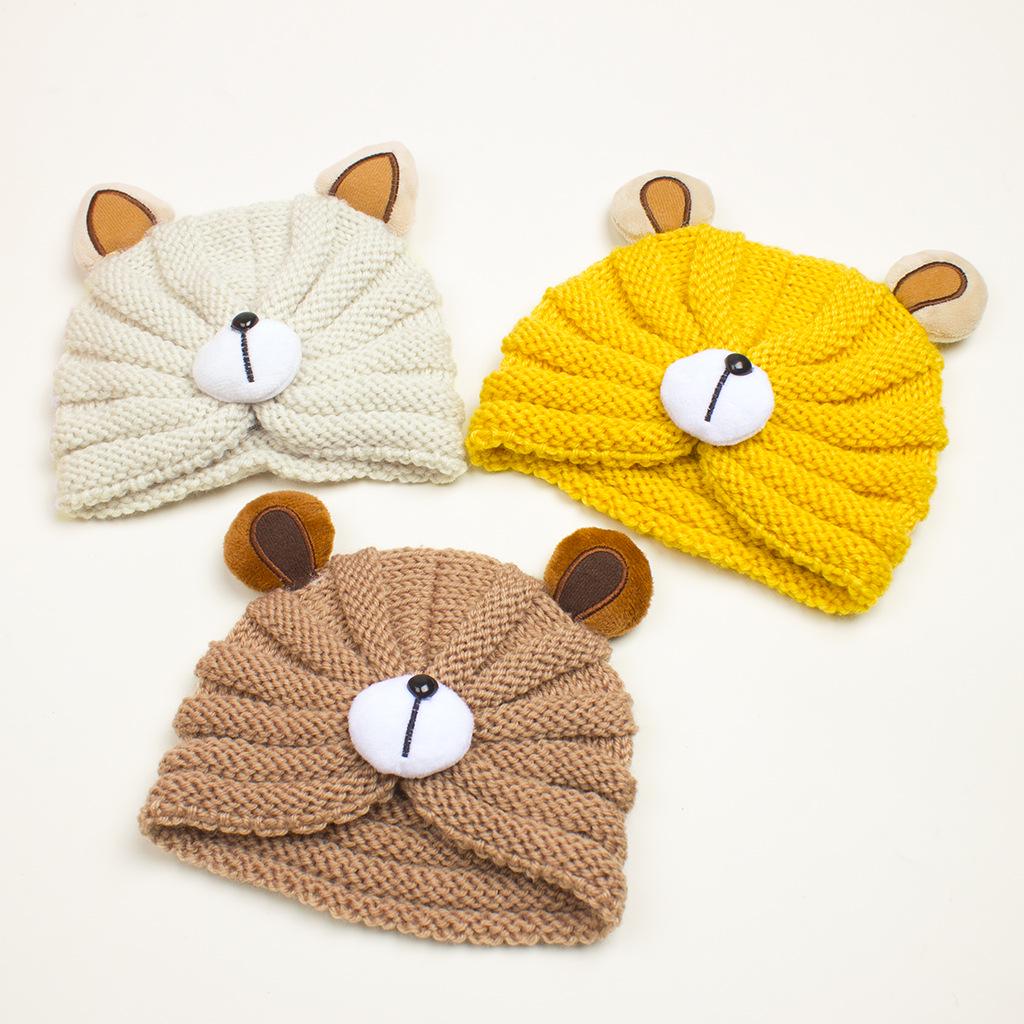 2023 Cute Bear Wool Hat for Kids - Warm & Comfortable for Autumn and Winter