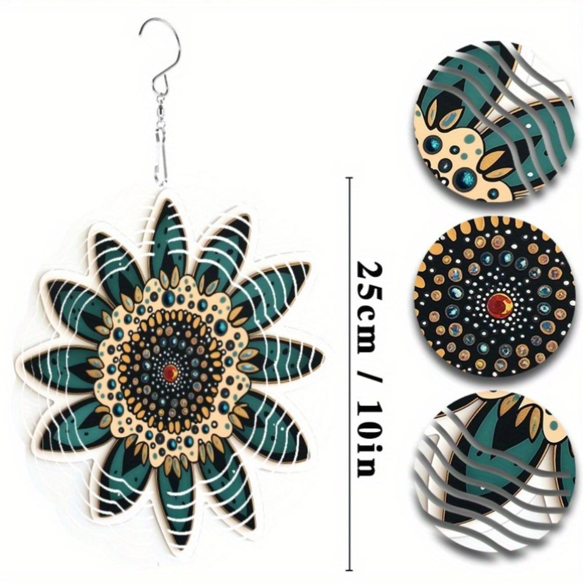 

Подвеска-колокольчик «Подсолнух» для уличного и комнатного декора, прочный металлический подвесной садовый декор для патио, веранды, с ювелирными акцентами, яркий сине-зеленый дизайн 01A