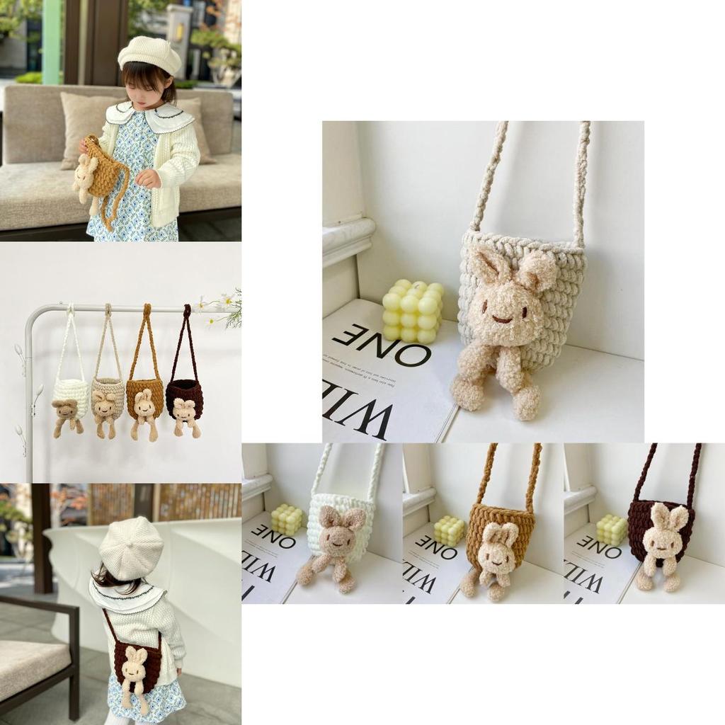 Adorable Korean Style Children's Cute Rabbit Knit Yarn Shoulder Bag For Girls