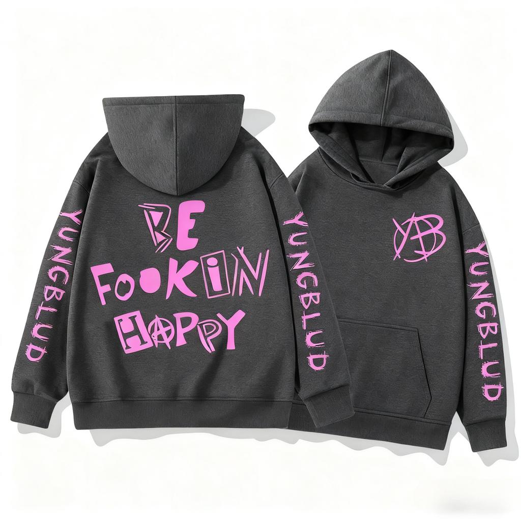 Singer Yungblud Be Fookin Happy Zipper Hoodies Men Women Clothing Fashion Y2K Zip Up Autumn Sweatshirts Winter Pullovers