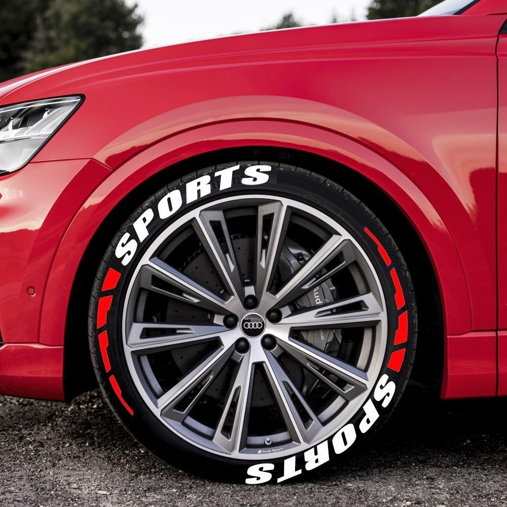 4/8pcs Car Tire Wheel Stickers Car Tuning Universal 3D Permanent PVC Joined Tire Decor Decals Car Tyre Personalized Stickers