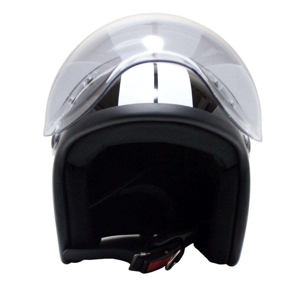 Motorcycle Jet Helmet Bubble Shield Standard Equipment SG Mark Compliant Free Size [B&B] Black/White BB-004