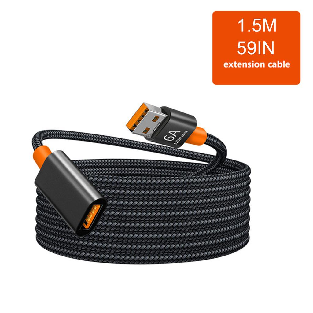 Cablu de prelungire USB 3.0 din aluminiu de 150 cm/59,06 inchi Cablu de date masculin la femel Extender USB 3.0 pentru aparat de fotografiat computer imprimanta TV