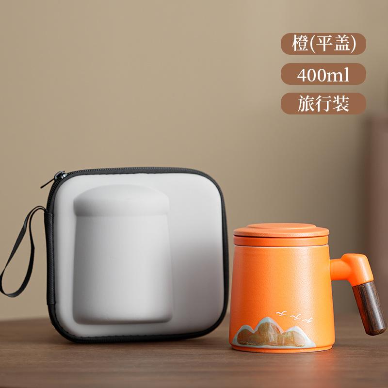 Light luxury company gifts suet jade twisted lotus ceramic mug with lid office teacup gift