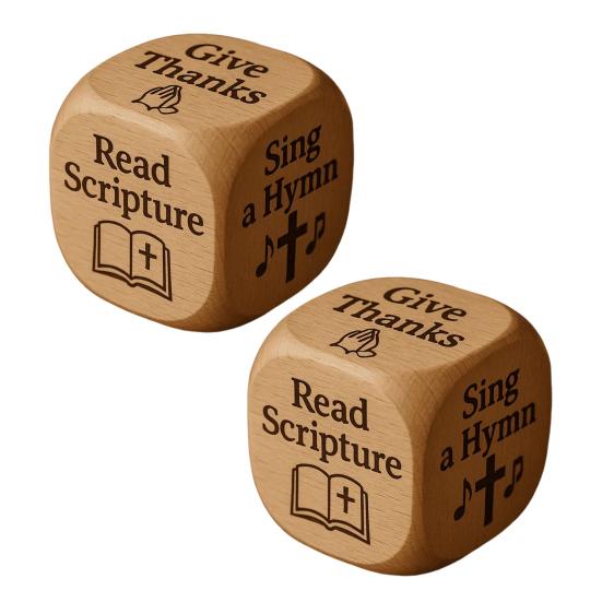1/2/3Pcs Work Dice Wooden Pray Tribute to Soldiers Dice Six Savage Sayings Goodbye to Work Stress Dice Desk Accessory Coworkers Gag Gifts