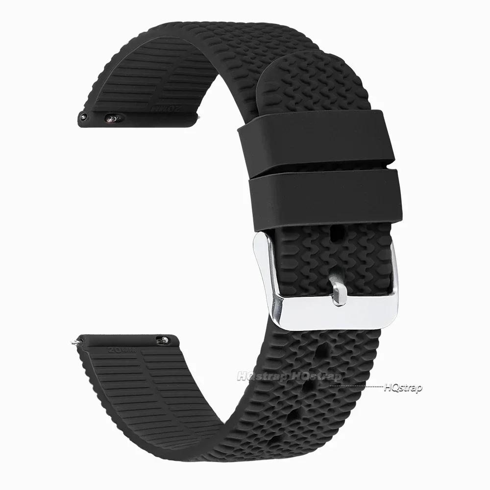 

18mm 20mm 22mm 24mm Silicone Watch Band Wrist Bracelet Quick Release Rubber Watch Strap for Seiko Watch Replacement Watchband 24mm&rose gold buckle чорний