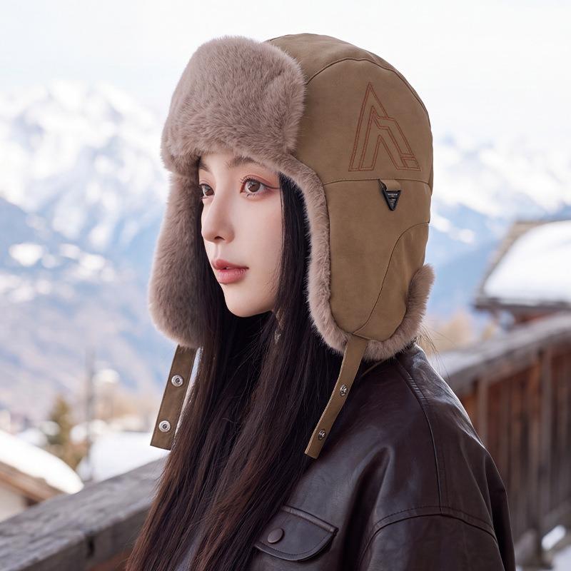 Women S Winter Fall Embroidered Fur Lined Trapper Hat