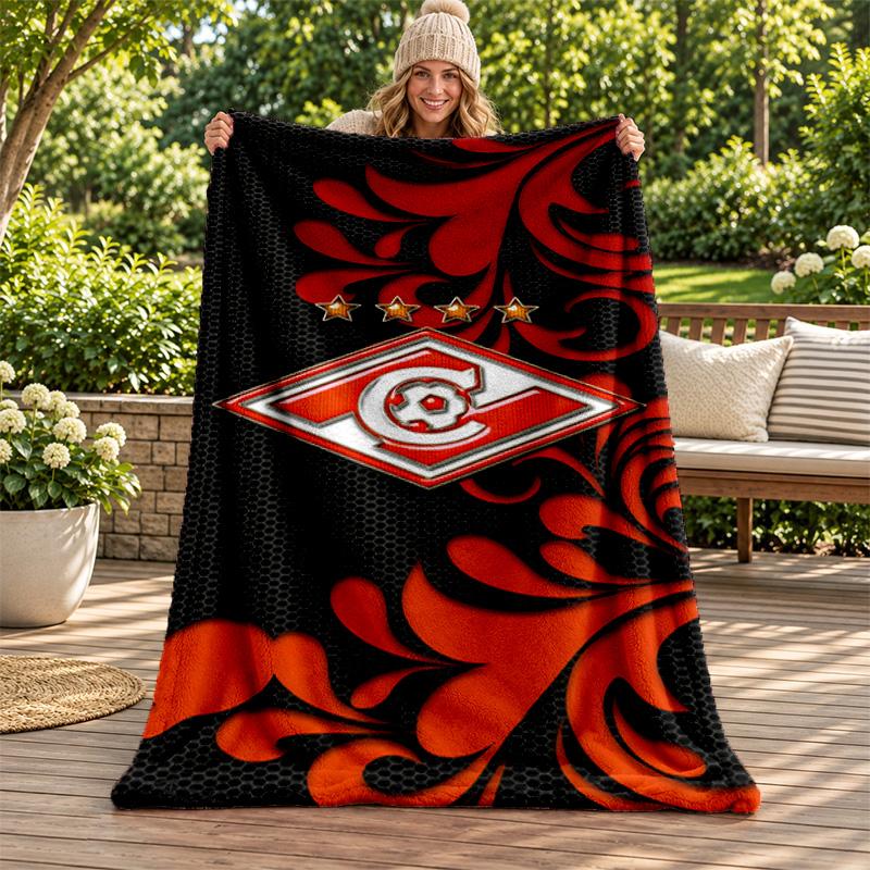 FC Spartak Moscow blanket Flannel Blanket Soft Cozy Plush Throw for Sofa Bed Lightweight Home Decoration Gifts for Christmas various holidays