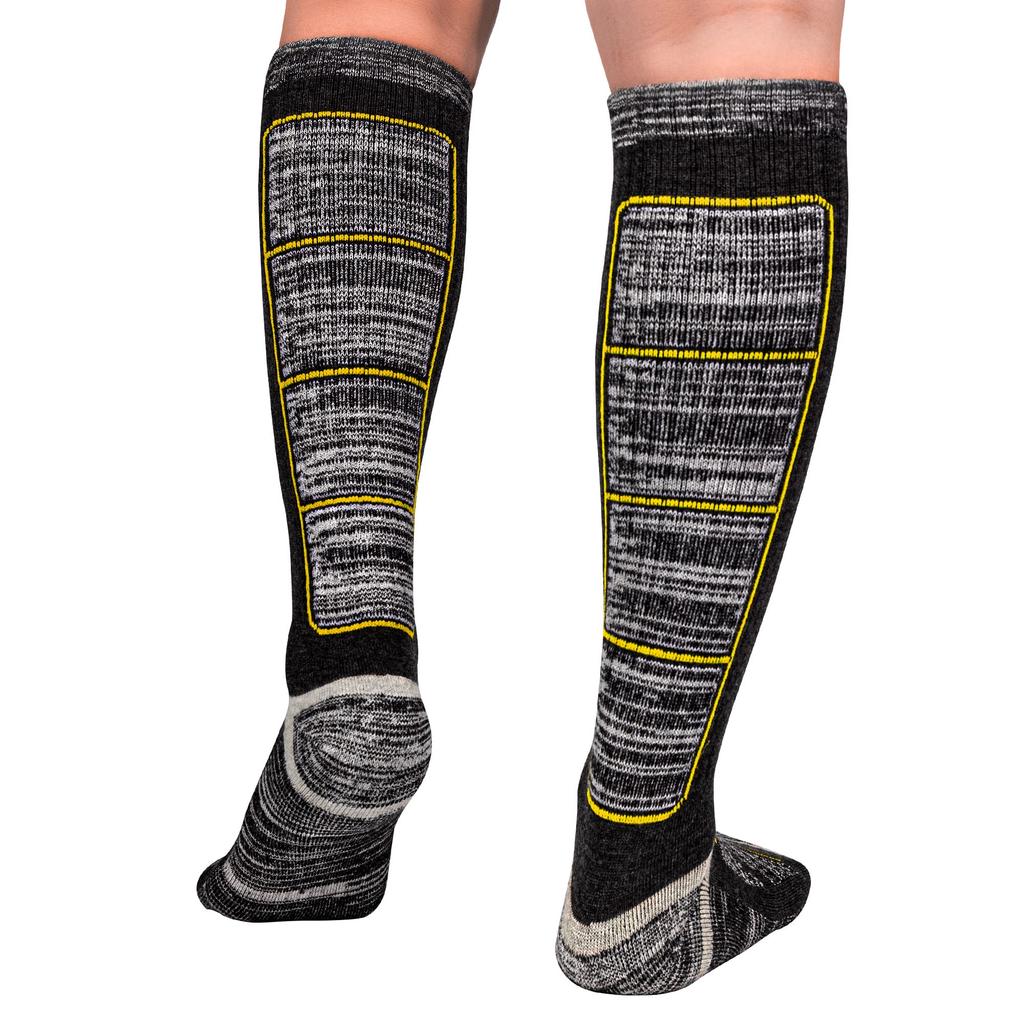 HASOME Snowboarding and Skiing Set of Winter Sports Socks L Yellow Set of Men's Socks, 2, Thick, Cold-Weather, Antibacterial, Odor-Resistant,