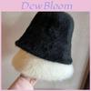 Wool Blend Fuzzy Bucket Hat With Wide Brim For Winter Warmth And Fashion