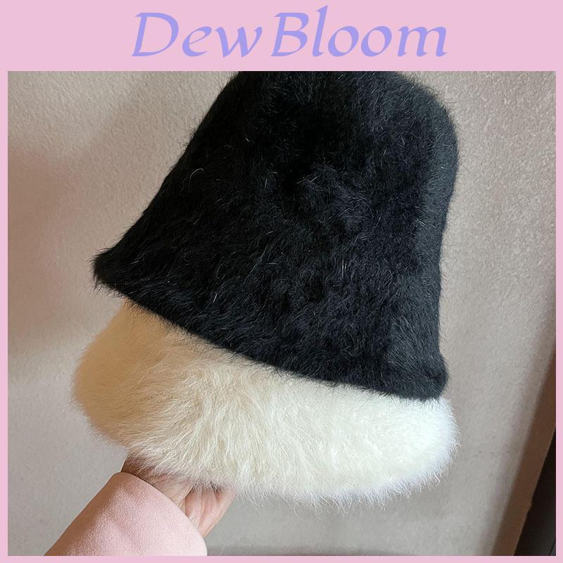 Wool Blend Fuzzy Bucket Hat With Wide Brim For Winter Warmth And Fashion