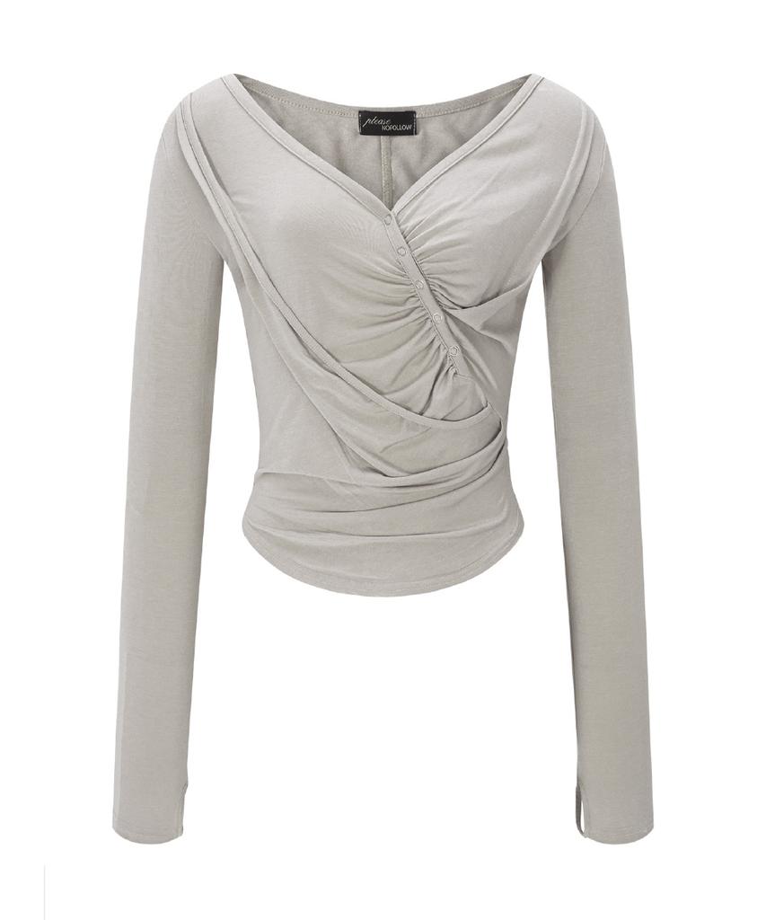 Peullijeunopallou Deba Long Sleeve Top (Silver Grey)