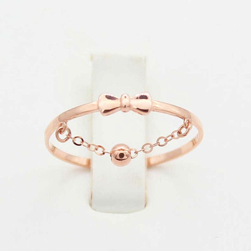 Фиолетовое Золотое Покрытие Розовое Золото Бант Модное Кольцо Трендовое Простое Кольцо Открытое Женская Модель