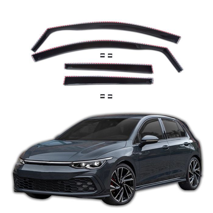 Déflecteurs d'air - SCOUTT - Volkswagen Golf 8 - Fumé - Acrylique renforcé - Installation facile