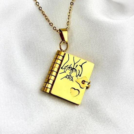 Daughter Book Necklace My Incredible Girl Pendant Stainless Steel Engraved Mini Book Necklace Jewelry Gift