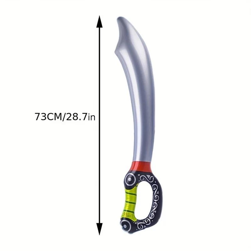 4PCS Funny Inflatable Pirate Swords Halloween Birthday Toy Sword Inflated Simulation Knife for Swimming Pool Cosplay Stage Prop