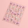 5D Nail Stickers Flowers Heart Shape Decor Acrylic Embossed Slippers Gold Frame Nail Decals Cherry Blossom Manicure