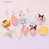 10Pcs Kawai Bright Surface Cat Dessert Ice Cream Series Resin Flat Back Scrapbook Figurine Diy Bow Decor Accessories Crafts A3