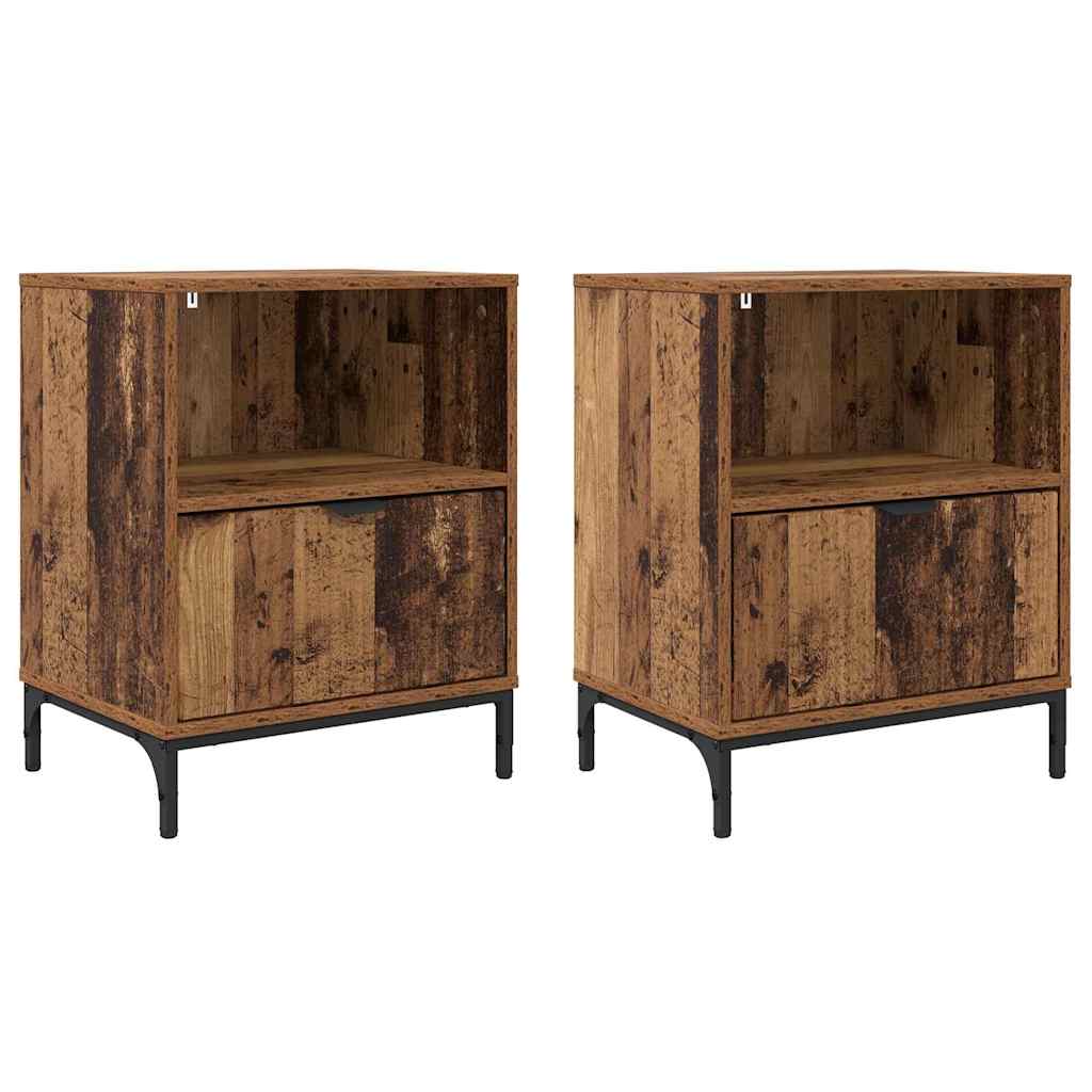 Nightstand 2 Pcs. Reclaimed Wood 49 x 36 x 61 cm Engineered Wood