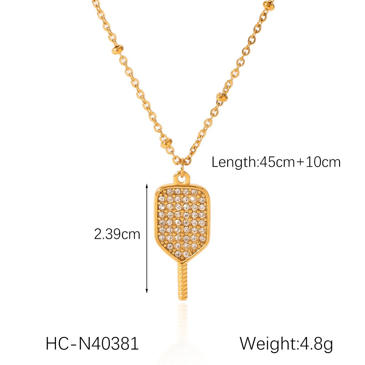 

18K Gold Stainless Steel Diamond-Encrusted Teardrop Moon Star Four-Leaf Clover Pendant Necklace Titanium Steel Clavicle Chain
