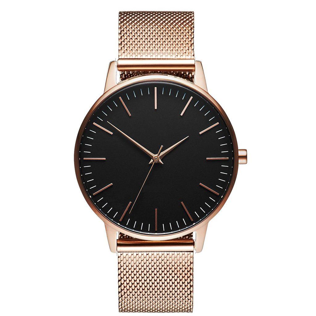 Trend Fashion Metal Mesh Belt Quartz Watch Mv Watch Business Leisure Ultra-Thin Watch Can Be Small Correction Label