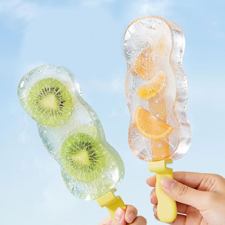 Plastic Ice Molds With Stick for Parties and Gatherings Easy Releases 4 Compartments Popsicles Moulds Ice Cream Molds