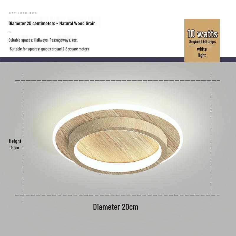 Nordische minimalistische Deckenleuchte für Flure, Eingänge, Balkone und Garderoben - Schwarz-Weiß-Design.