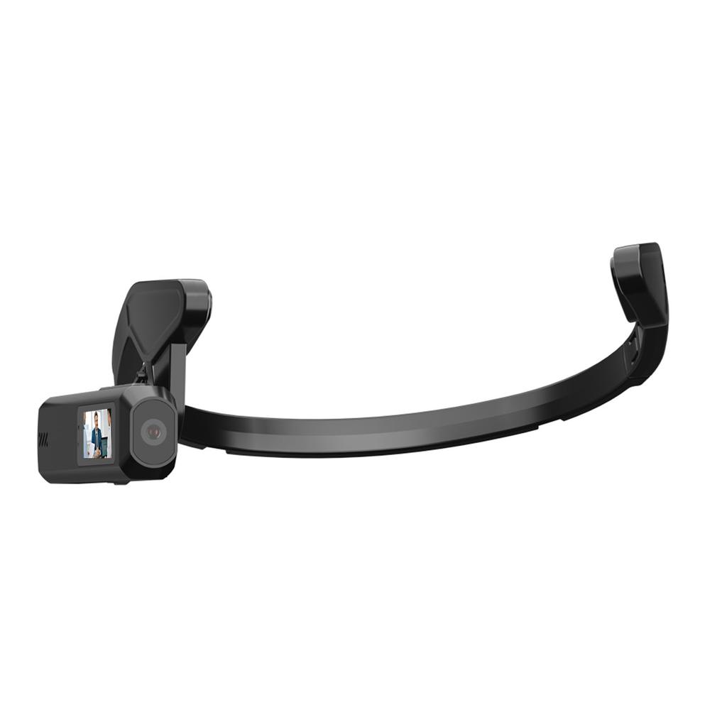 2.7K HD Head Mounted Camera Vlog Sports Body Cam Portable 110 Degree Wide Angle 0.96 Inch IPS Screen APP for Travel Pet