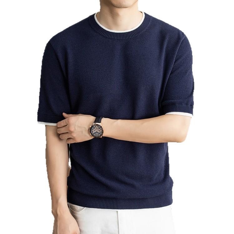 Wind Men's Short Sleeve Middle-Aged & Young Fashion Casual Versatile Breathable Comfortable Top