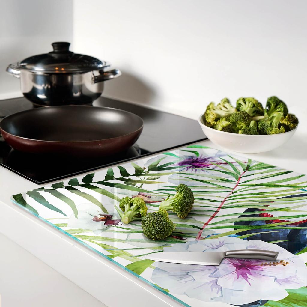 Decorative Glass Kitchen Cutting Board Tropical Toucan 80x52 cm