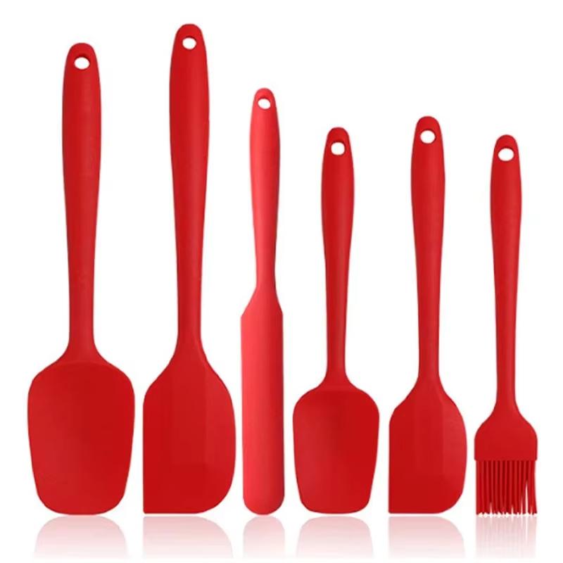 6Pcs Non Stick Spatula Set Cooking Utensils Set Silicone Cream Butter Cookie Cake Spatula Baking Pastry Scraper Spatula Turner