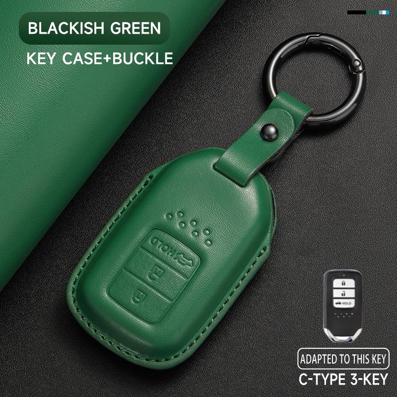 Genuine Leather Car Key Case Cover Key Bag For Honda Civic CRV XR-V Vezel Fit Jazz BRV BR-V City Protect Set Car Accessories
