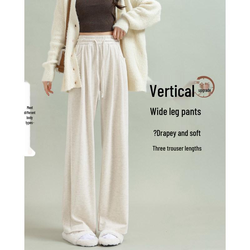 

Women s High-Waist Straight-Leg Sticky Rice Pants - Spring 2026, Soft, Loose, Versatile and Casual Style L (111-125 lbs)