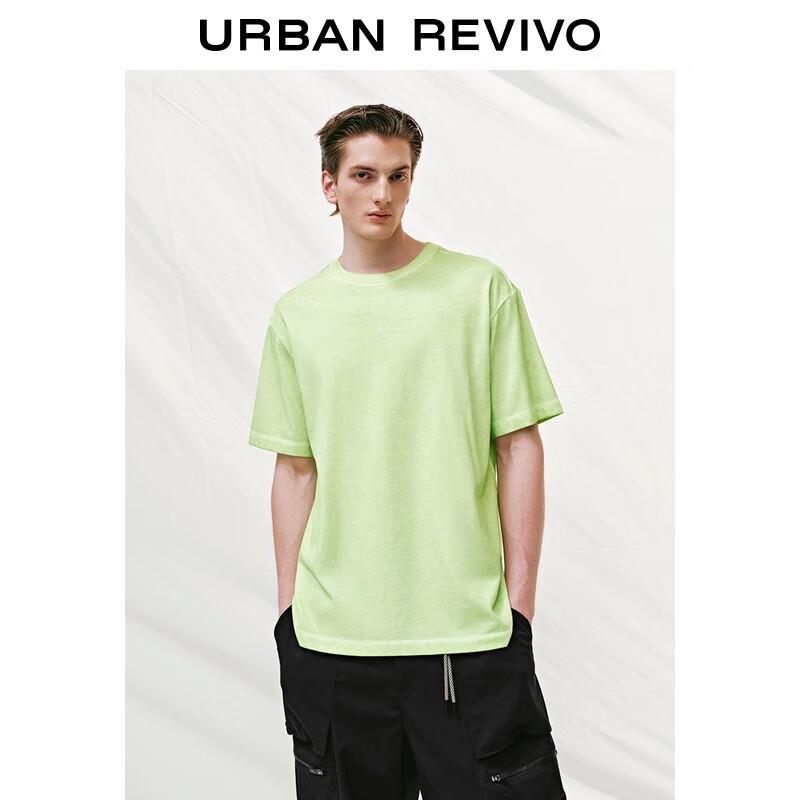 UR Men s Retro Washed Rolled-Edge Short Sleeve T-Shirt L