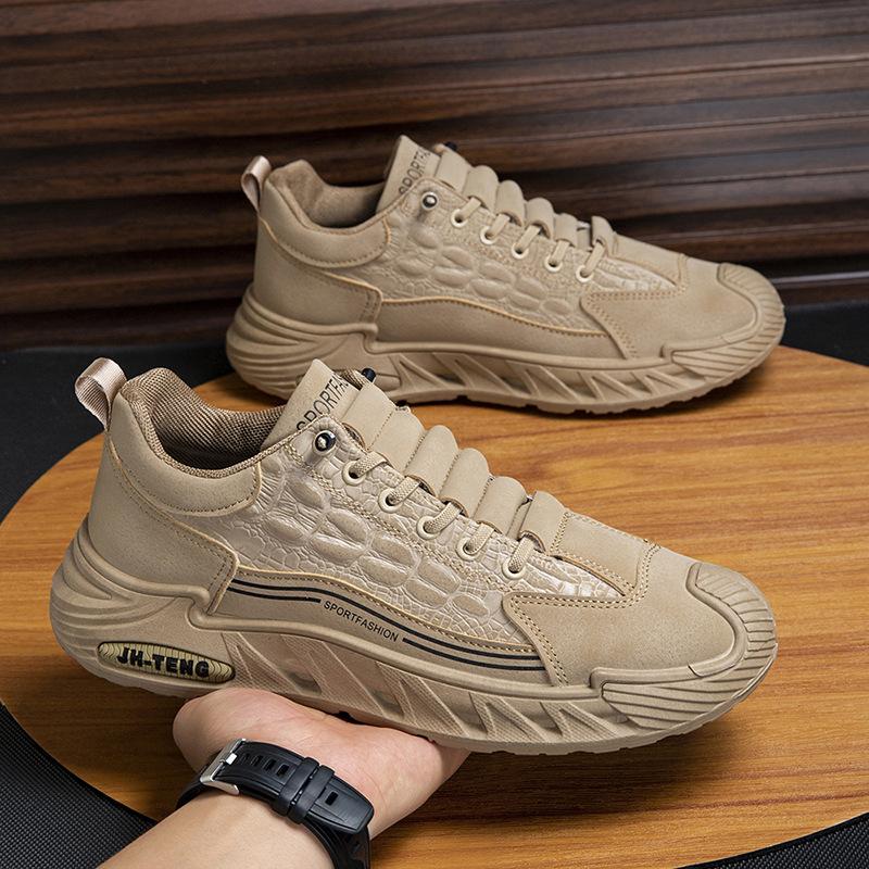 Large Size Men's Shoes Autumn and Winter New Leather Waterproof Sports Shoes Non-slip and Wear-resistant One-pedal Men's Shoes Trendy Casual Shoes