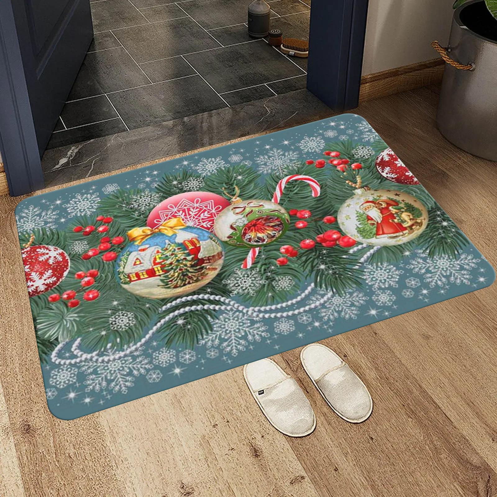 

2026 Christmas Door Mat Santa Claus Carpet Marry Christmas Carpet Decoration For Xmas Gifts Navidad Natal Noel Happy New Year 40cmx60cm