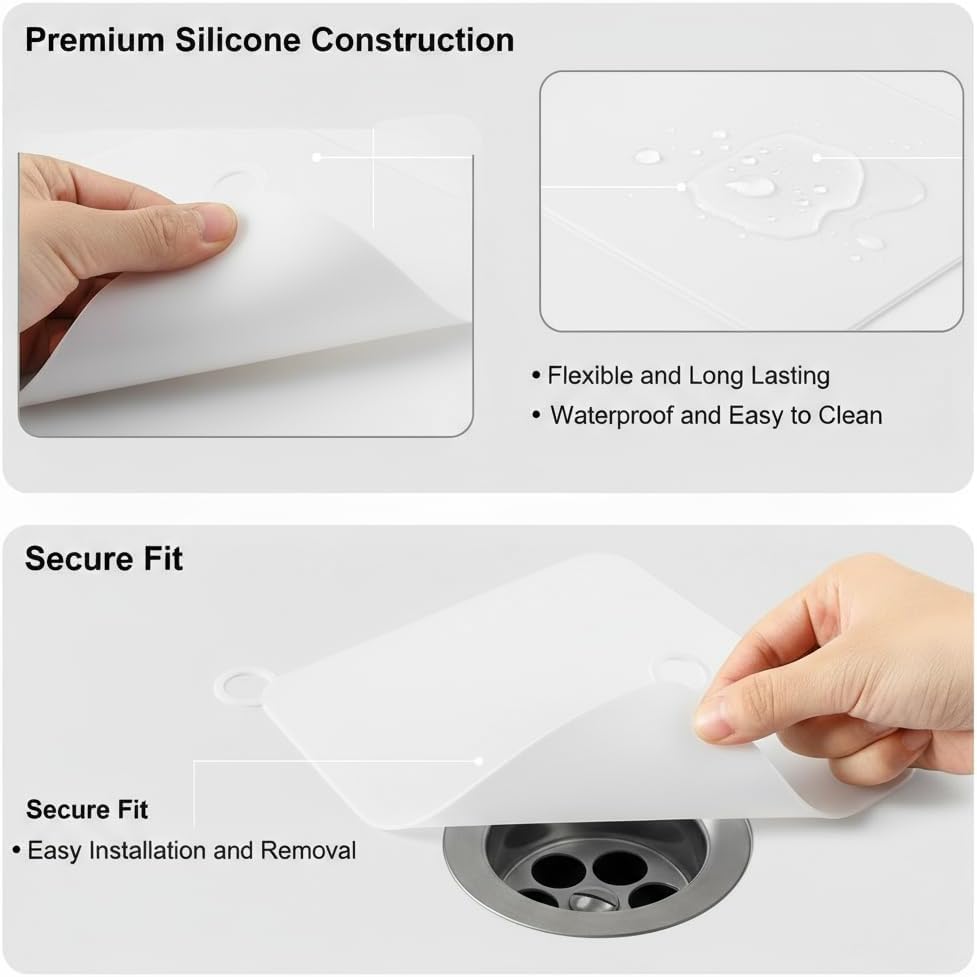 4 Pieces Silicone Tub Stopper Floor Drain Cover Shower Drain Cover Floor Sewer Anti-Odor Mat Deodorizing Drain Plugs for Kitchen Bathroom Laundry