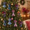 Lightweight Wood Halloween Decoration 2D of Dead The Ornament Day Hanging Skeleton Flat Wooden Embroidered Skirt Figure with Dress