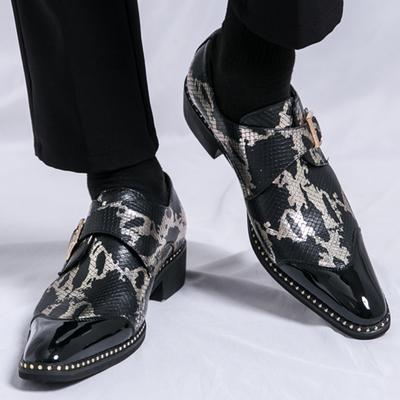 Fashion Luxury Designer Gentleman Business Mixed Leather Casual Shoes Men's Monk Strap Loafers Formal Wedding Dress Homecoming  Footwear