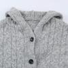 European & American Style 2026 Women's Hooded Knit Cardigan Sweater Coat