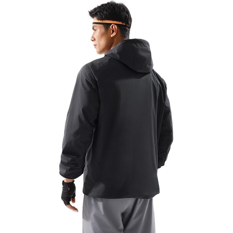 Li Ning Pohodlná větrovka na zip s kapucí Pánské svrchní oblečení Námořnická modř AFDV081-8