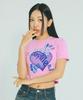 DAYLIFE Heart Dayney Crop Half T-Shirt (Pink)