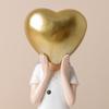 Cute Girl Statue Craft Resin Figurine Sculpture Decoration for Living Room Office or Bookshelf Heart Girl Ornament Wedding Gift