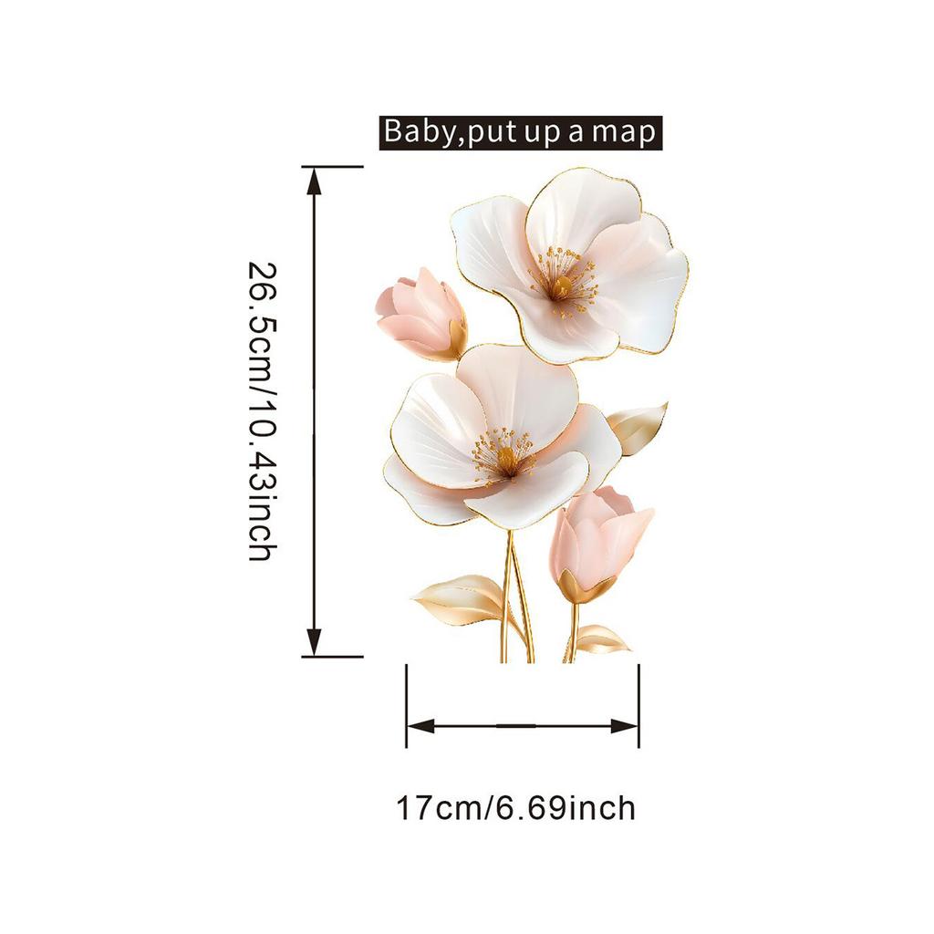 Kreative 3D-Blumen-Toilettenaufkleber, Dimensionale Blumen-Wandaufkleber für das Badezimmer, Wasserdicht, Abnehmbar, Dekor